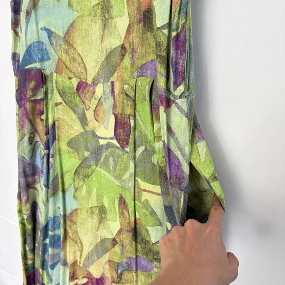 Jams World Secret Falls Maxi Dress 2X Tropical Leaf Print Sleeveless XXL - Picture 3 of 7